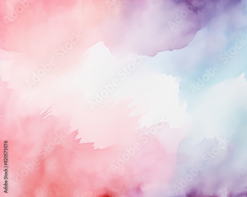 Abstract watercolor background with soft pink  blue  and purple hues blending together. Ideal for artistic and creative projects.
