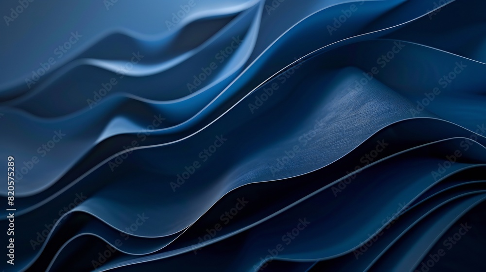 Dark blue paper waves gracefully undulating across an abstract banner, adding a touch of elegance to any design. Dark blue paper waves gracefully undulating across an abstract banner, adding a touch of elegance to any design.