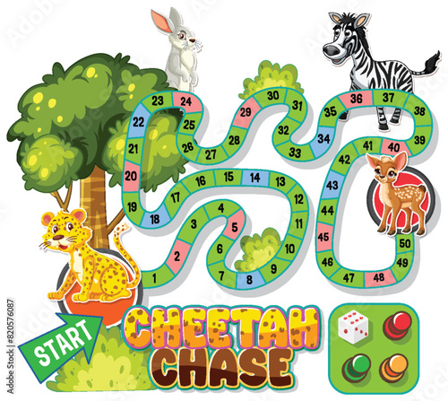 Animal-themed board game with colorful paths © brgfx