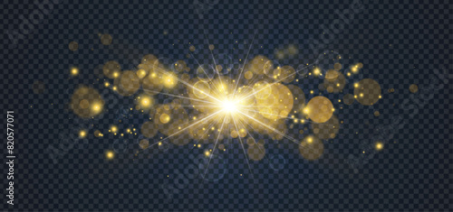 Golden glowing lights effects