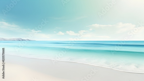 Beautiful beach and tropical sea. Nature composition. 3d render