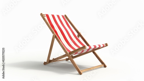 A wooden lawn chair on white background