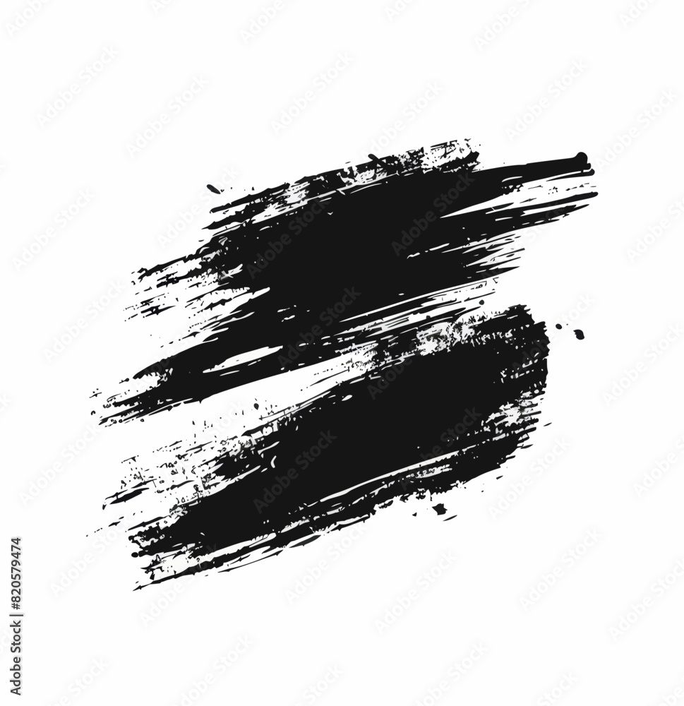 a black brush stroke on a white background