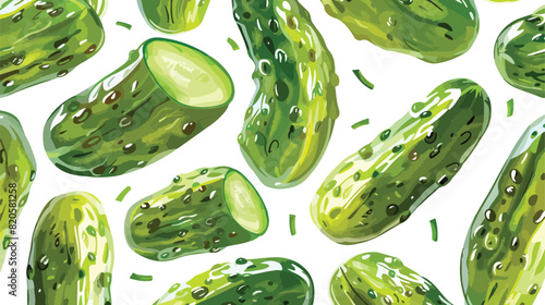 Seamless pattern with pickles or pickled cucumbers. background