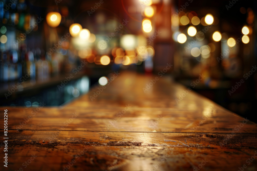 A bar table with blurred background of bar. Good for background A bar table with blurred background of bar. Good for background