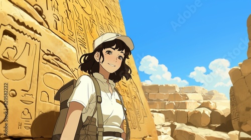 考古学者の女性、エジプト文明17