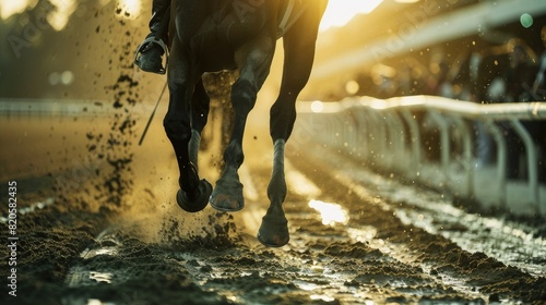 a horse race on their horses to the finish line. Traditional European sport