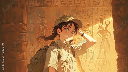 考古学者の女性、エジプト文明20
