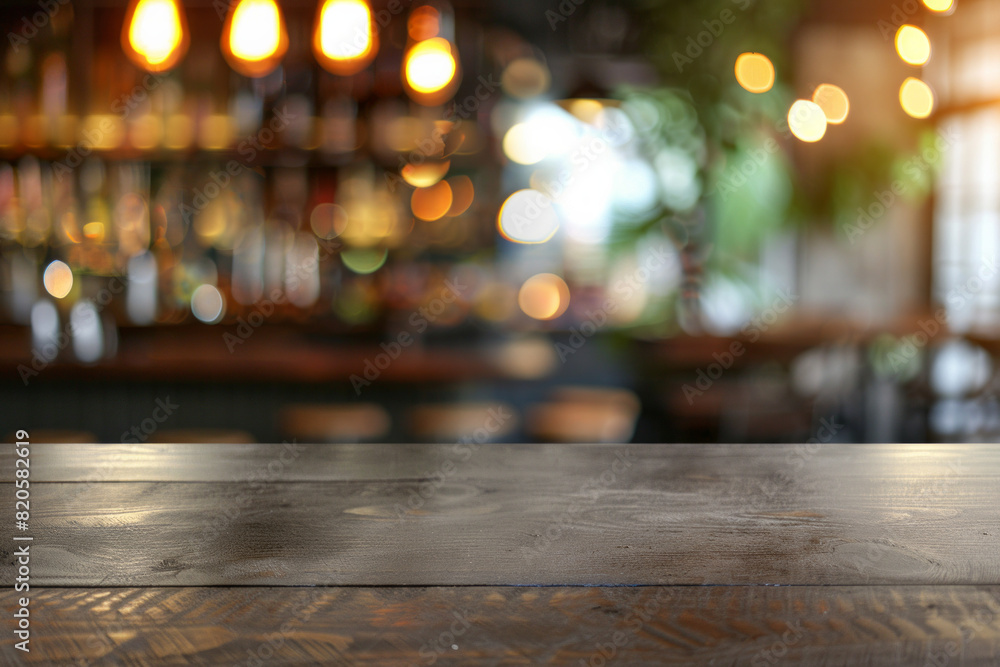 A bar table with blurred background of bar. Good for background A bar table with blurred background of bar. Good for background