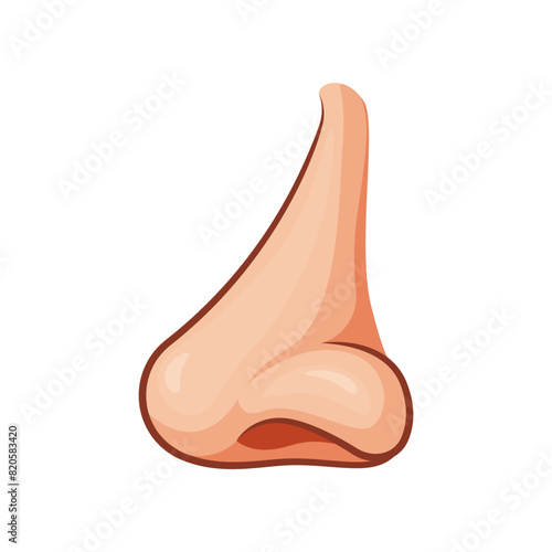 Human nose side view vector isolated on white background.
