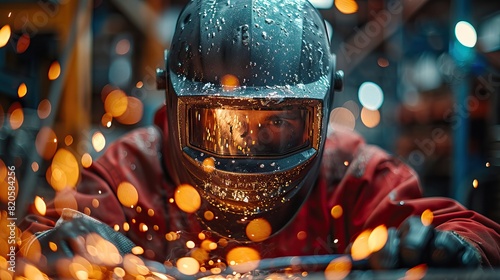 Young man welder image