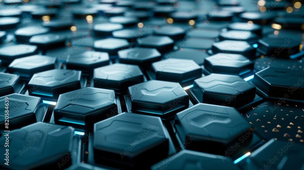 Futuristic Hexagonal Blue Pattern Design Futuristic Hexagonal Blue Pattern Design