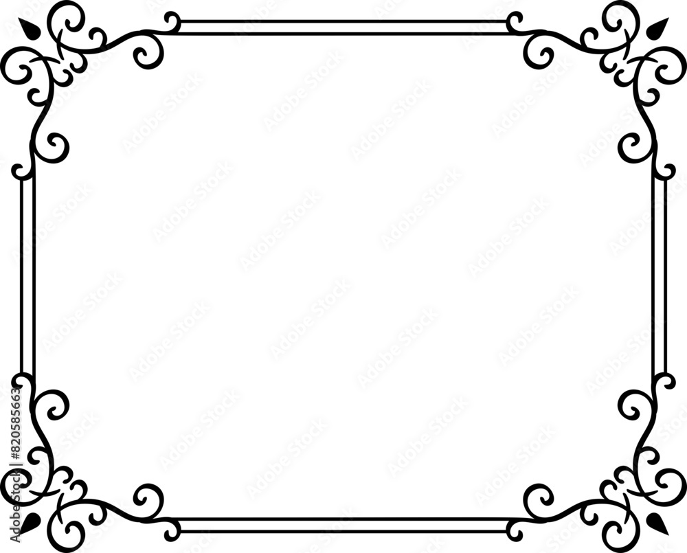 Luxury black frame element vector