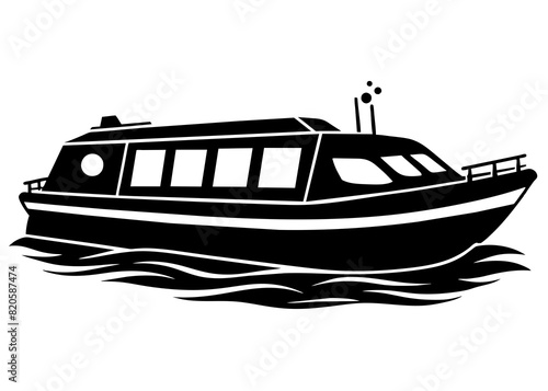 Vector silhouette of river water taxi illustration 