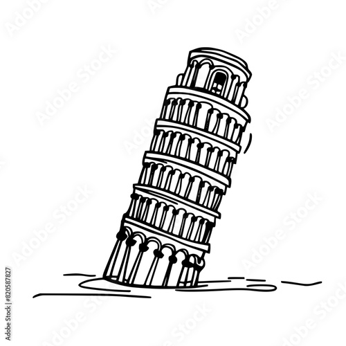 Leaning Tower of Pisa Sketch doodle art