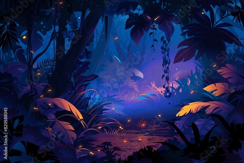 fairy painting jungle background scene