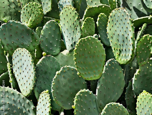 Nopal Cactus: A Detailed Look at Nopalitos in Close-up photo