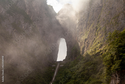 Tianmen Mountain - Heaven's Gate Mountain is a mountain located within Tianmen Mountain National Park, Zhangjiajie, in the northwestern part of Hunan Province, China.