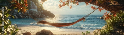 Relaxing hammock by the ocean photo