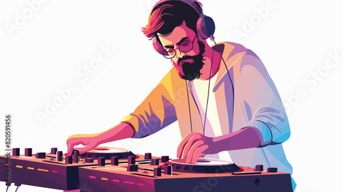 Stylish male DJ with confused face expression vector