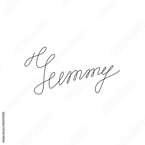 Yummy calligraphic inscription hand lettering continuous line drawing, design template. Creative typography for small tattoo, print for clothes greeting card, gift poster, banner  (ID: 820595003)