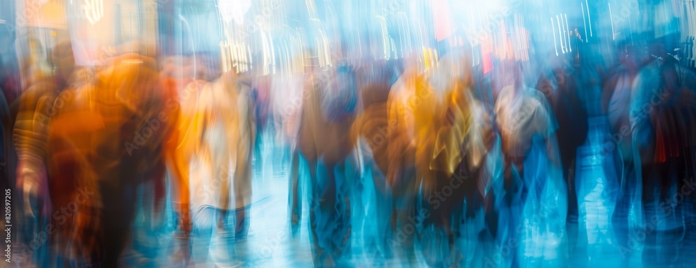 a group of people walking down a street a group of people walking down a street