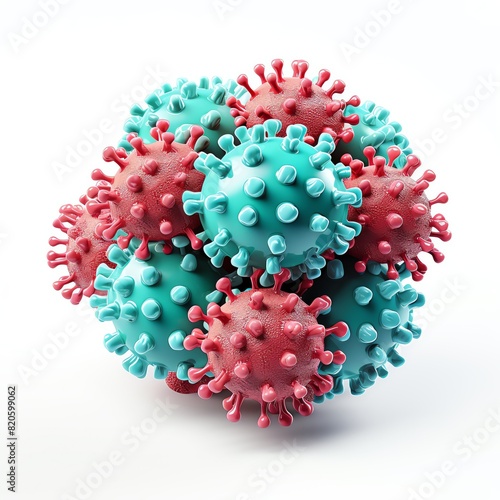 Poxvirus 3D of Brickshaped viruses, like the Smallpox virus, isolated on white background photo