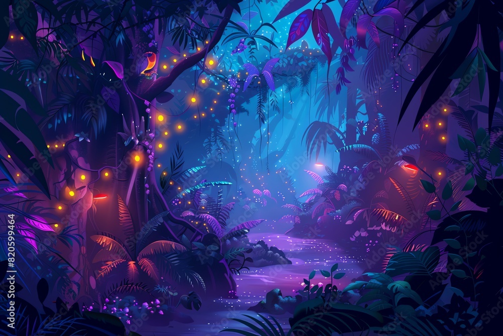 Obraz premium Enchanted Jungle Background