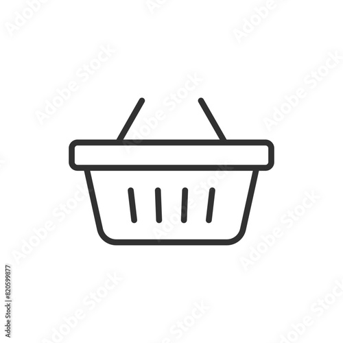 Shopping basket, linear icon. Line with editable stroke