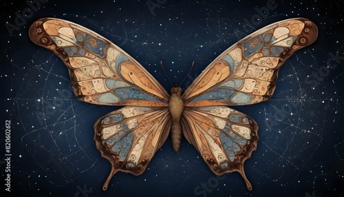 A Butterfly With Wings Patterned Like A Celestial