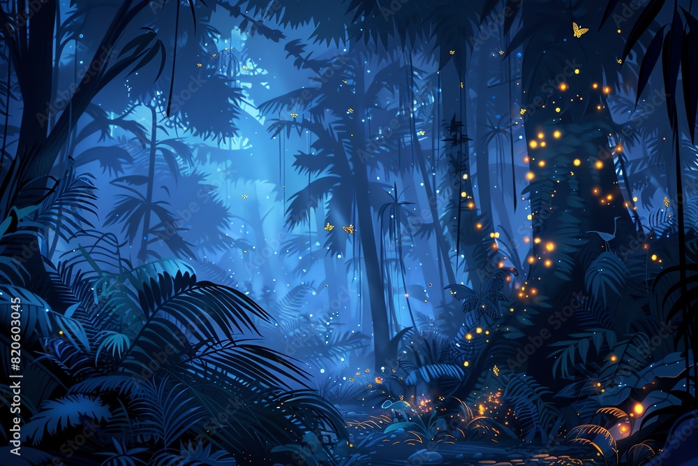 Fototapeta premium Enchanted Jungle Background