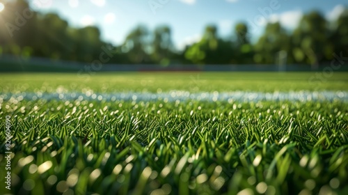 the grass is the view of a soccer stadium