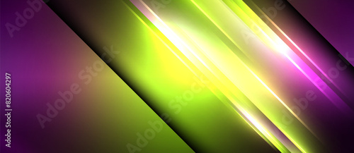 Neon glowing circle rays, light round lines in the dark, planet style neon wave lines. Energetic electric concept design for wallpaper, banner, background