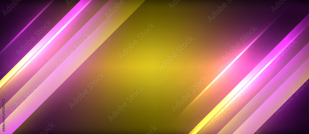 Neon dynamic diagonal light rays background. Techno digital geometric concept design for wallpaper, banner, presentation, background Neon dynamic diagonal light rays background. Techno digital geometric concept design for wallpaper, banner, presentation, background
