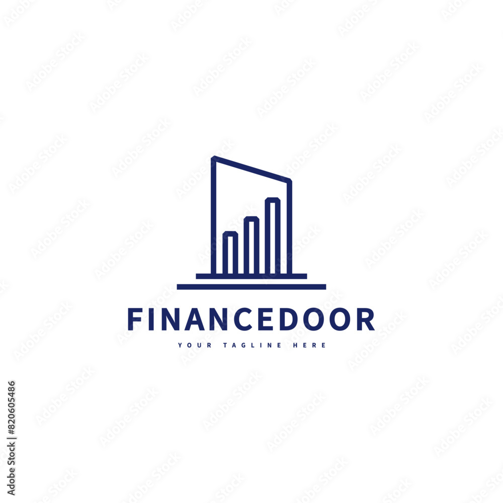 finance door icon logo design illustration