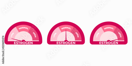 Estrogen level meter. Vector illustration.