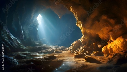 Landschaft Eine Höhle in den Bergen. Hintergrund für das Design 4. #820606051