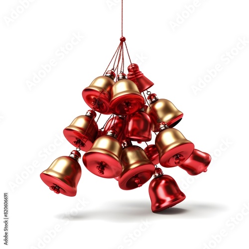 christmas bells, Decorative christmas ornament with christmas golden bells or jingle bells Christmas decoration, 