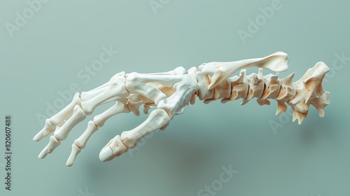 An illustration of a bony hand, showcasing decreased bone density through subtle hues and delicate strokes photo