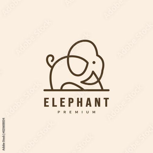 cute baby elephant icon logo design illustration 3