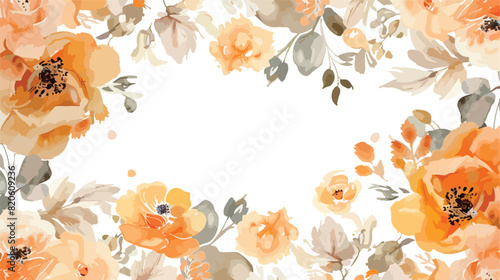 Peach floral watercolor bouquet for background weddin