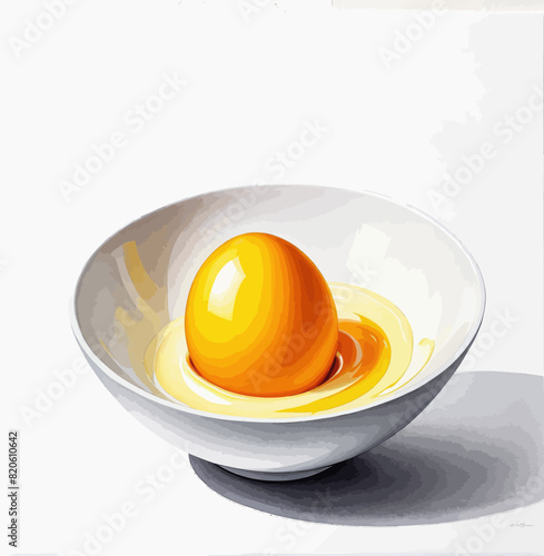 a painting of an egg in a bowl