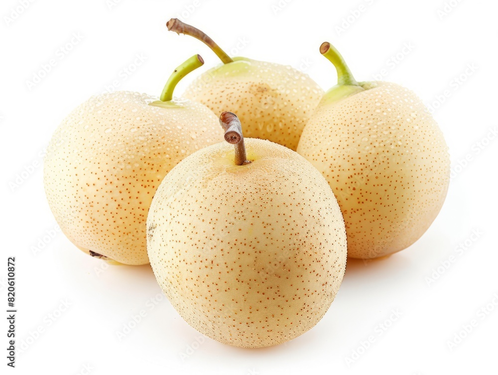 Frozen Beauty: Fresh Snow Pear Fruit Captured in Isolation on White Background Frozen Beauty: Fresh Snow Pear Fruit Captured in Isolation on White Background
