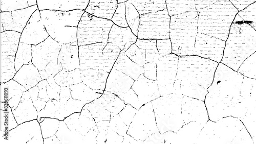Cracked texture background, abstract grungy texture vector distress for design overlay.  Detail of cracked cement wall texture. Cracked earth distress texture. 