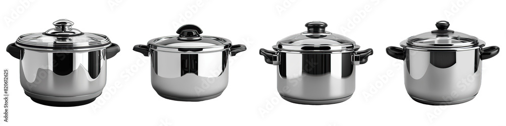 Set of Slow Cooker isolated on transparent png background. Generative ai Set of Slow Cooker isolated on transparent png background. Generative ai