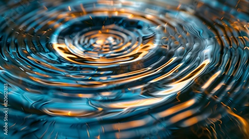 Kropla czystej wody z okrągłymi falami
