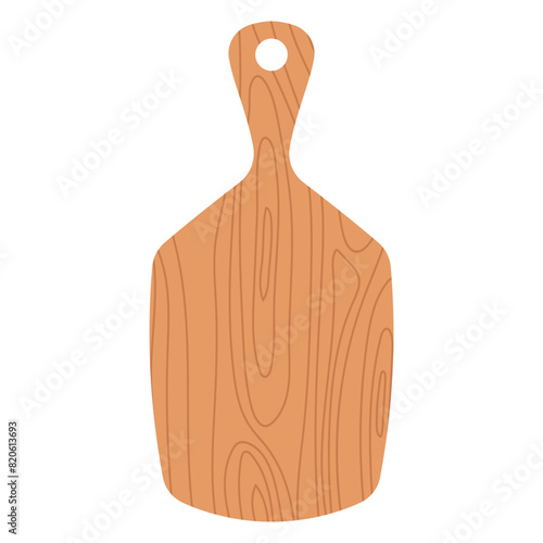 Cutting board for kitchen vector cartoon illustration isolated on a white background.