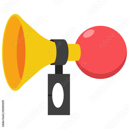 Bike horn vector cartoon illustration isolated on a white background.