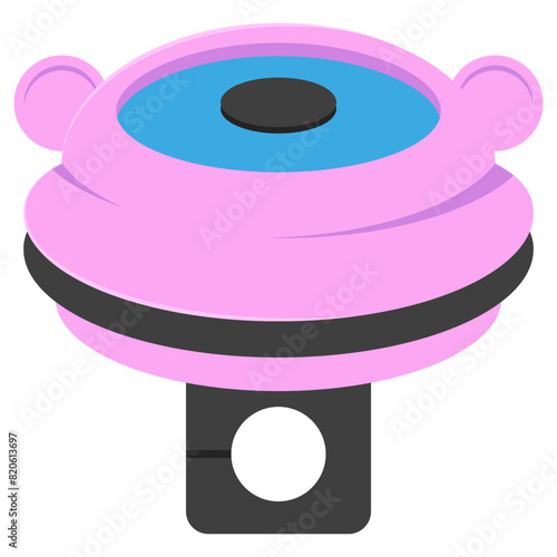 Bike bell for kids vector cartoon illustration isolated on a white background.