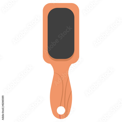 Foot scrubber for dead skin remover vector cartoon illustration isolated on a white background.